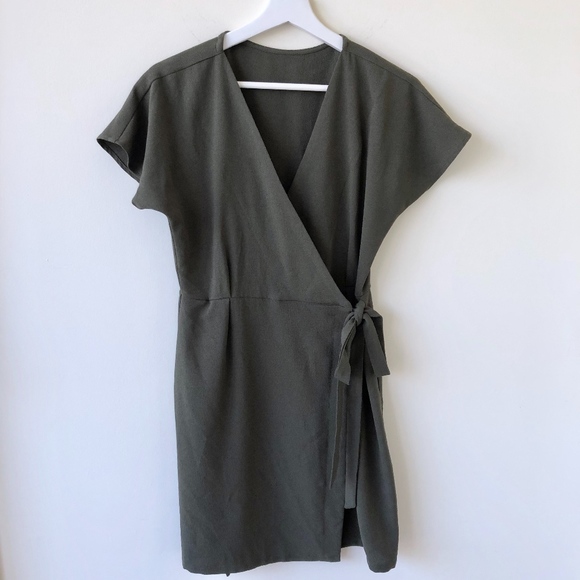 Dresses & Skirts - Wrap Olive Dress